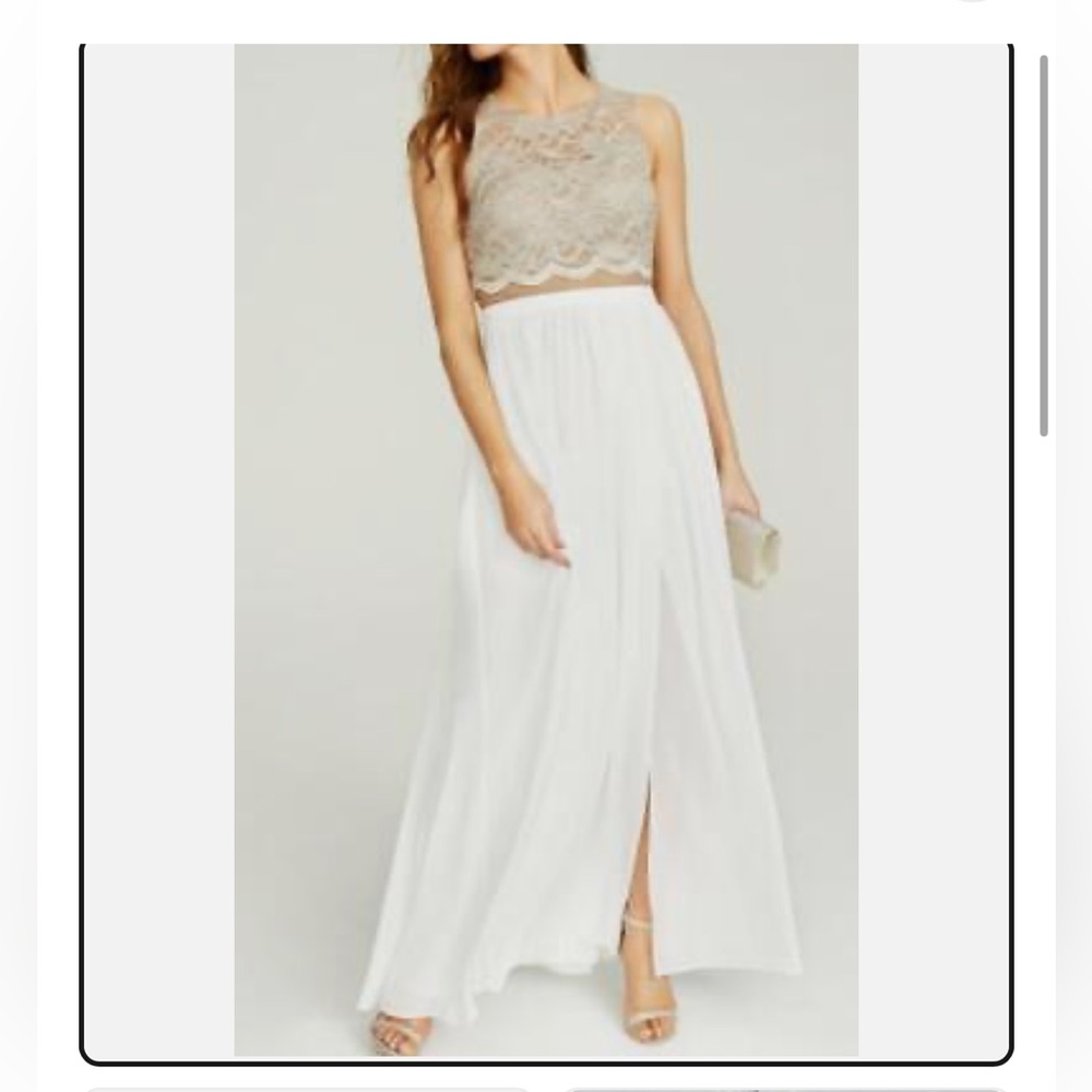 CITY STUDIO Womens Beige Sleeveless Full-Length Prom Dress 18w